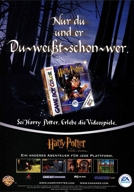 Harry Potter and the Sorcerer's Stone Magazine Advertisement (Magazine Advertisements): big.N (Germany), Issue 06/2001