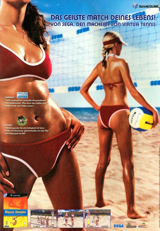 Beach Spikers: Virtua Beach Volleyball Magazine Advertisement (Magazine Advertisements): big.N (Germany), Issue 10/2002