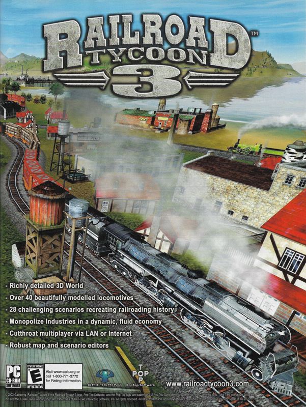 Railroad Tycoon 3 Magazine Advertisement (Magazine Advertisements): PC Gamer (United States), Issue 117 (December 2003)