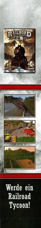 Railroad Tycoon 3 Magazine Advertisement (Magazine Advertisements): PC Games (Germany), Issue 11/2003