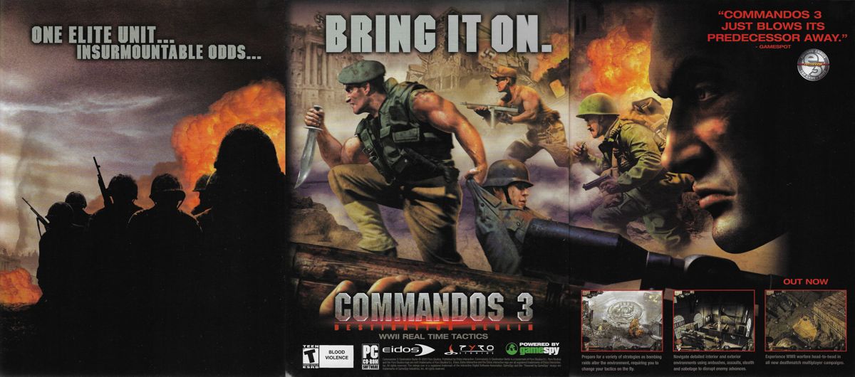 Commandos 3: Destination Berlin Magazine Advertisement (Magazine Advertisements): PC Gamer (United States), Issue 116 (November 2003)