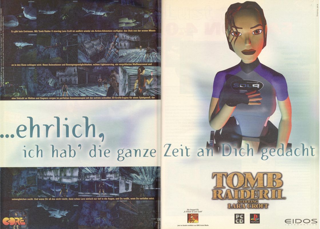 Tomb Raider II Magazine Advertisement (Magazine Advertisements): Power Play (Germany), Issue 03/1998