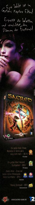 Sacred Magazine Advertisement (Magazine Advertisements): PC Games (Germany), Issue 05/2004
