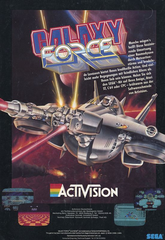 Galaxy Force II Magazine Advertisement (Magazine Advertisements): Power Play (Germany), Special Issue "Die 100 besten Spiele 1989"