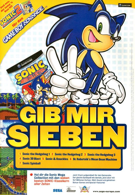 Sonic Advance 2 Magazine Advertisement (Magazine Advertisements): big.N (Germany), Issue 04/2003