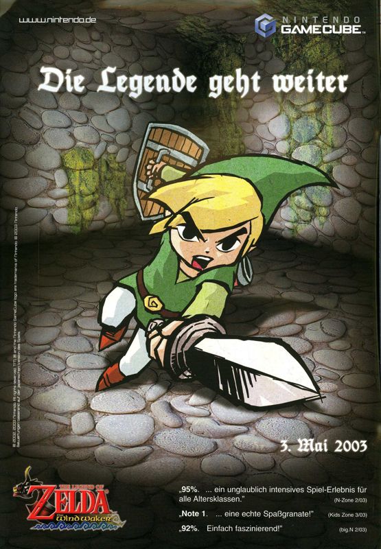 The Legend of Zelda: The Wind Waker Magazine Advertisement (Magazine Advertisements): big.N (Germany), Issue 05/2003