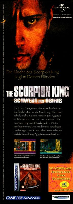 The Scorpion King: Sword of Osiris Magazine Advertisement (Magazine Advertisements): big.N (Germany), Issue 06/2002