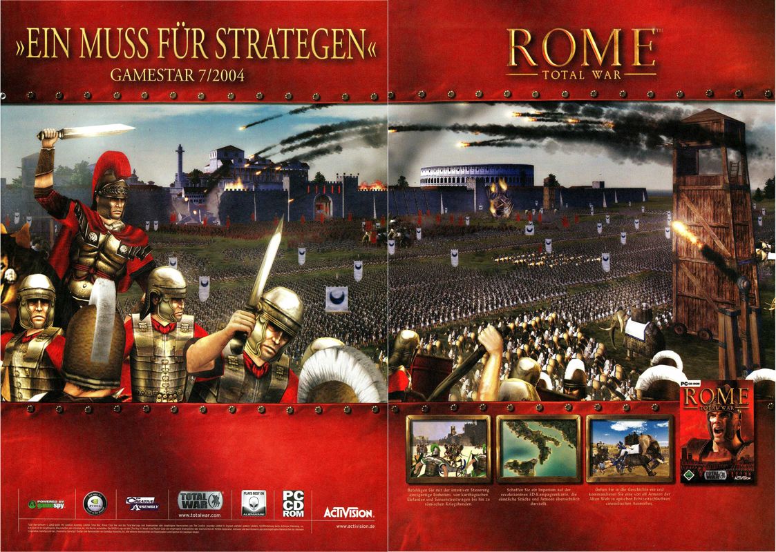 Rome: Total War Magazine Advertisement (Magazine Advertisements): PC Games (Germany), Issue 10/2004