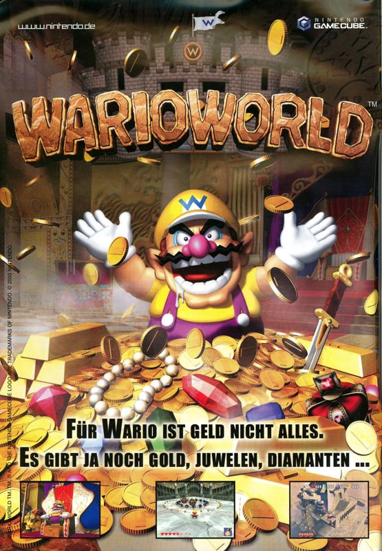 Wario World Magazine Advertisement (Magazine Advertisements): big.N (Germany), Issue 08/2003