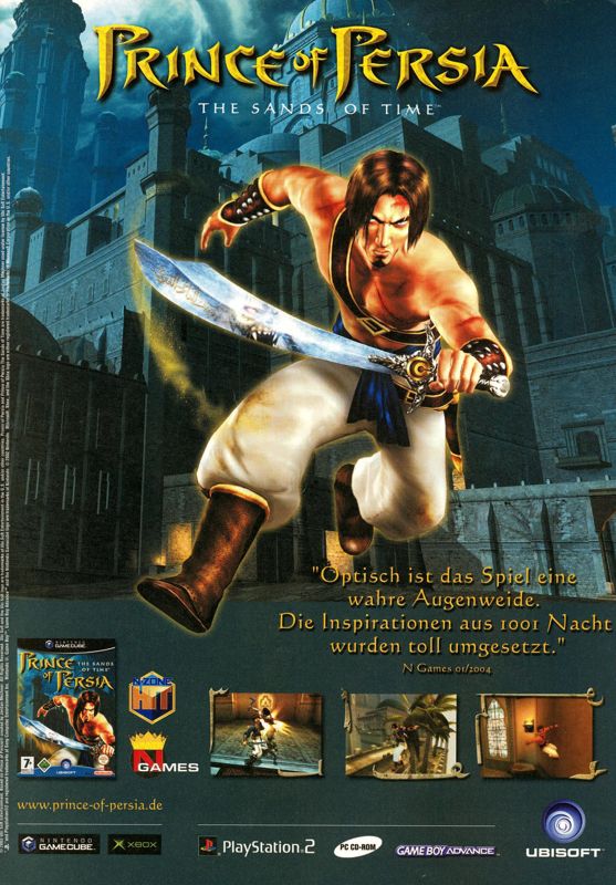 Prince of Persia: The Sands of Time Magazine Advertisement (Magazine Advertisements): N Games (Germany), Issue 03/2004