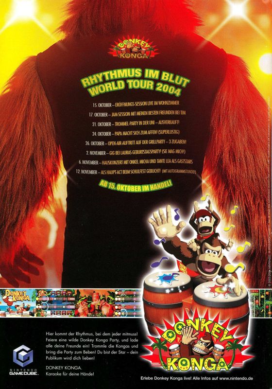 Donkey Konga Magazine Advertisement (Magazine Advertisements): N Games (Germany), Issue 06/2004