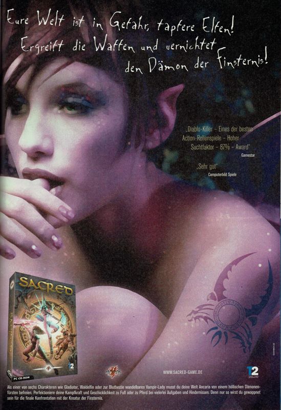 Sacred Magazine Advertisement (Magazine Advertisements): GameStar (Germany), Issue 04/2004