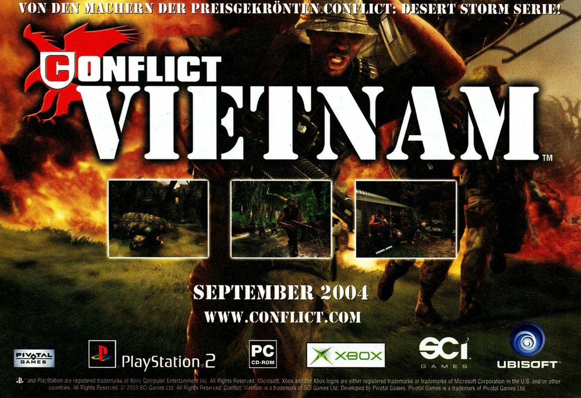 Conflict: Vietnam Magazine Advertisement (Magazine Advertisements): PC Games (Germany), Issue 11/2004