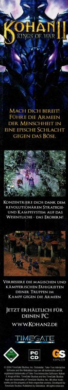 Kohan II: Kings of War Magazine Advertisement (Magazine Advertisements): PC Games (Germany), Issue 11/2004