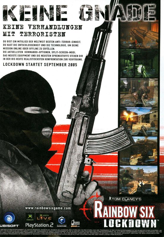 Tom Clancy's Rainbow Six: Lockdown Magazine Advertisement (Magazine Advertisements): N Games (Germany), Issue 04/2005