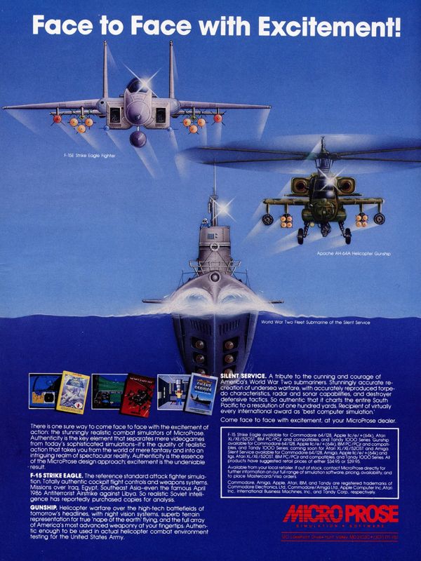 F-15 Strike Eagle Magazine Advertisement (Magazine Advertisements): Computer Gaming World (US), No. 35 (March 1987)