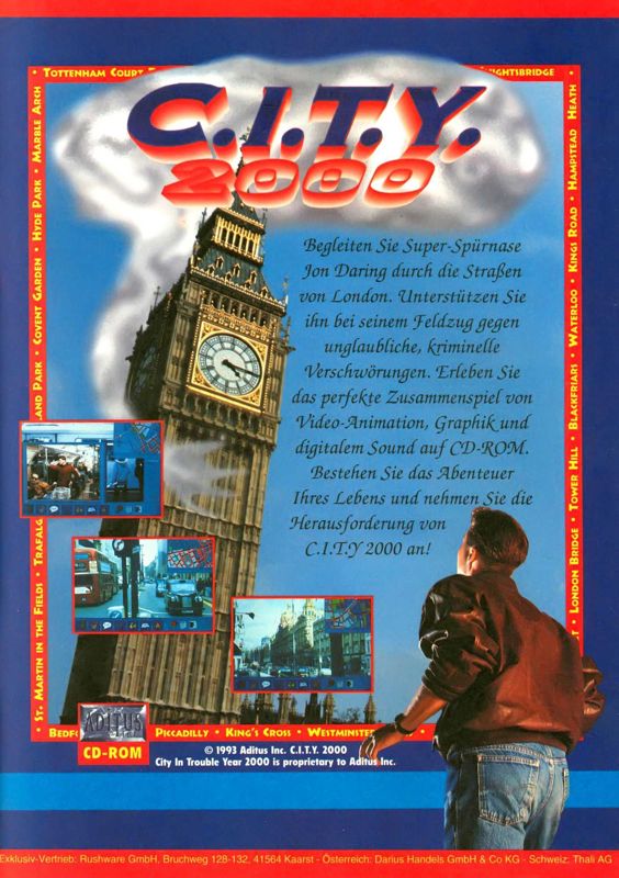 C.I.T.Y. 2000 Magazine Advertisement (Magazine Advertisements): PC Joker (Germany), Issue 03/1994