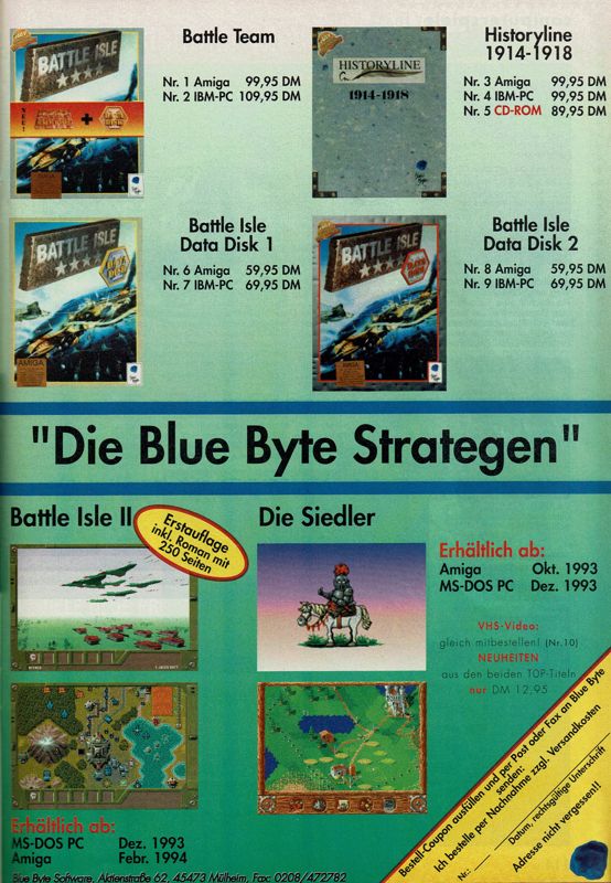 Battle Isle 2200 Magazine Advertisement (Magazine Advertisements): Power Play (Germany), Issue 11/1993