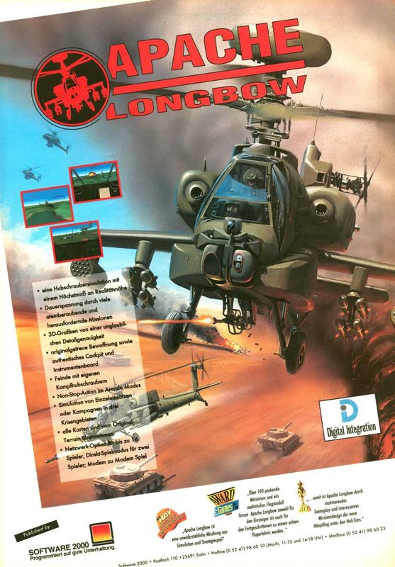 Apache Magazine Advertisement (Magazine Advertisements): PC Joker (Germany), Issue 11/1995