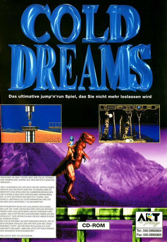 Cold Dreams Magazine Advertisement (Magazine Advertisements): PC Joker (Germany), Issue 12/1995