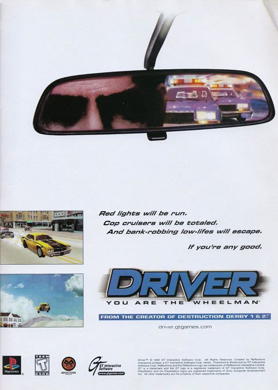 Driver Magazine Advertisement (Magazine Advertisements): Official US PlayStation Magazine, Volume 2 Issue 7 (04/1999)