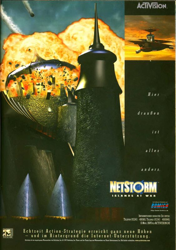 NetStorm: Islands at War Magazine Advertisement (Magazine Advertisements): PC Joker (Germany), Issue 01/1998