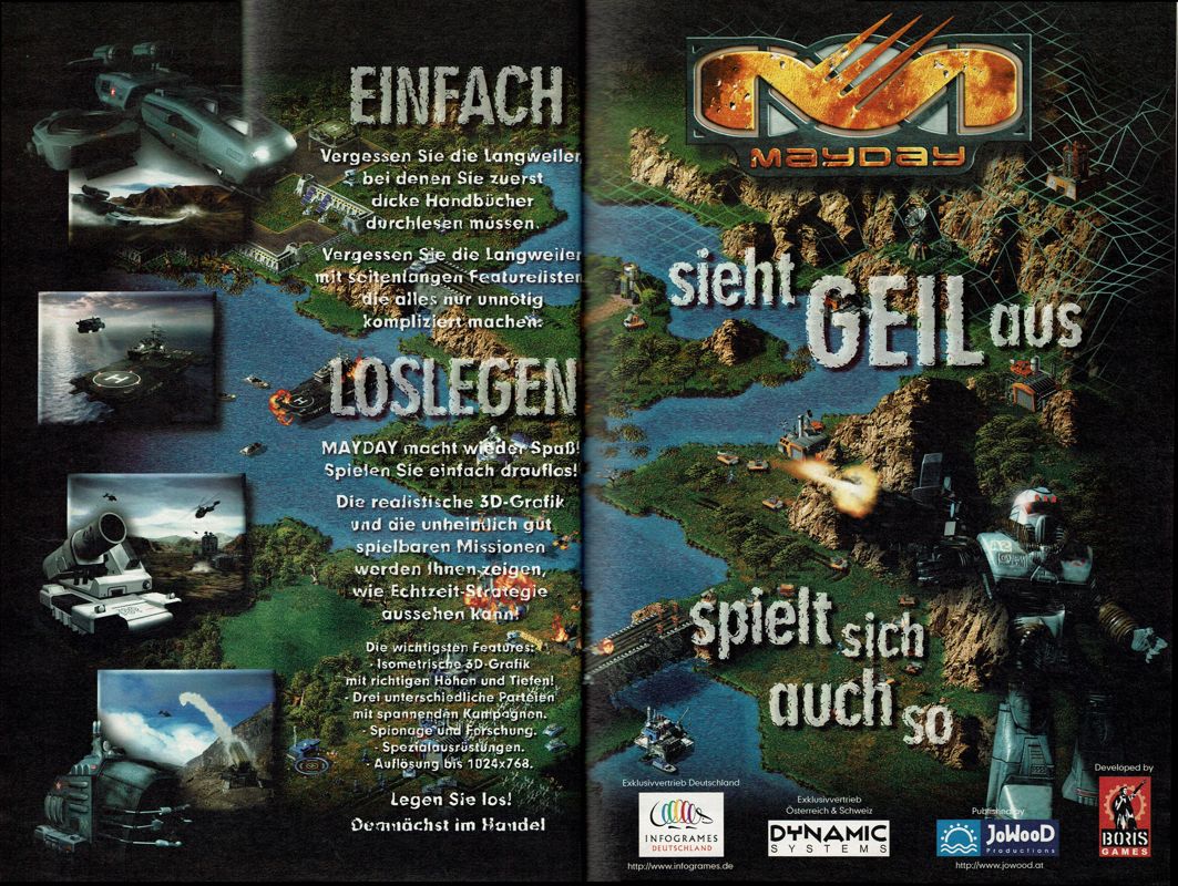 Mayday: Conflict Earth Magazine Advertisement (Magazine Advertisements): PC Player (Germany), Issue 08/1998