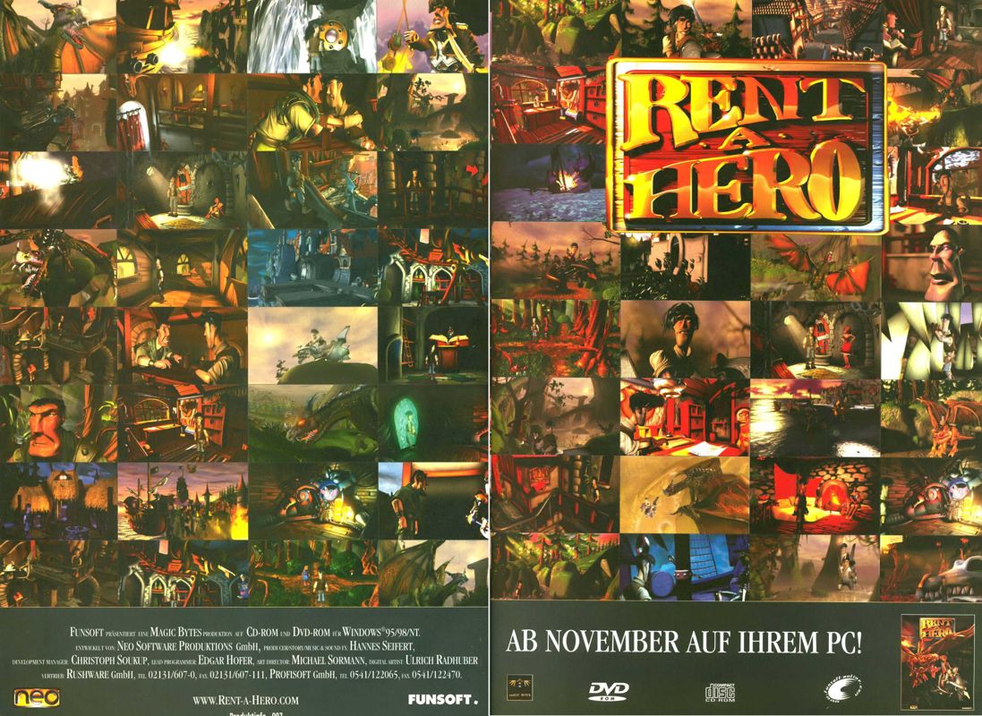 Rent-a-Hero Magazine Advertisement (Magazine Advertisements): PC Joker (Germany), Issue 11/1998