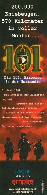 101: The Airborne Invasion of Normandy Magazine Advertisement (Magazine Advertisements): PC Joker (Germany), Issue 12/1998 Part 1