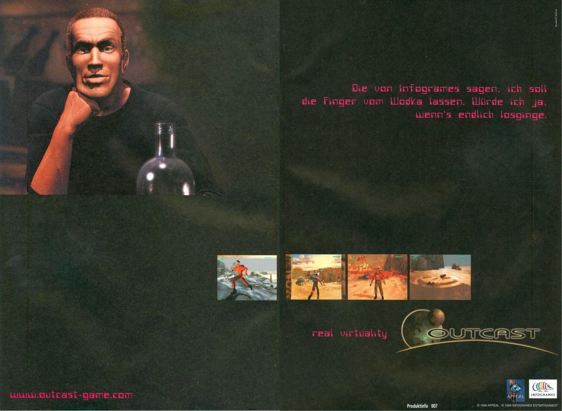 Outcast Magazine Advertisement (Magazine Advertisements): PC Joker (Germany), Issue 06/1999