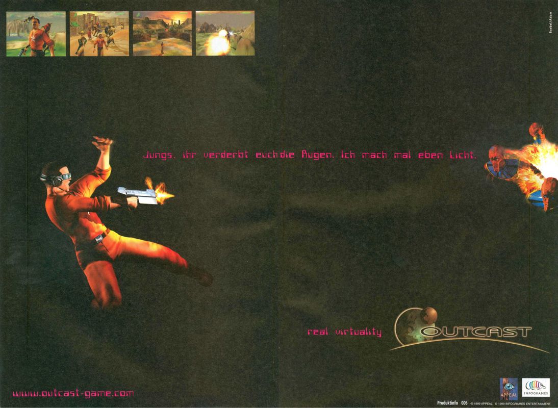 Outcast Magazine Advertisement (Magazine Advertisements): PC Joker (Germany), Issue 05/1999