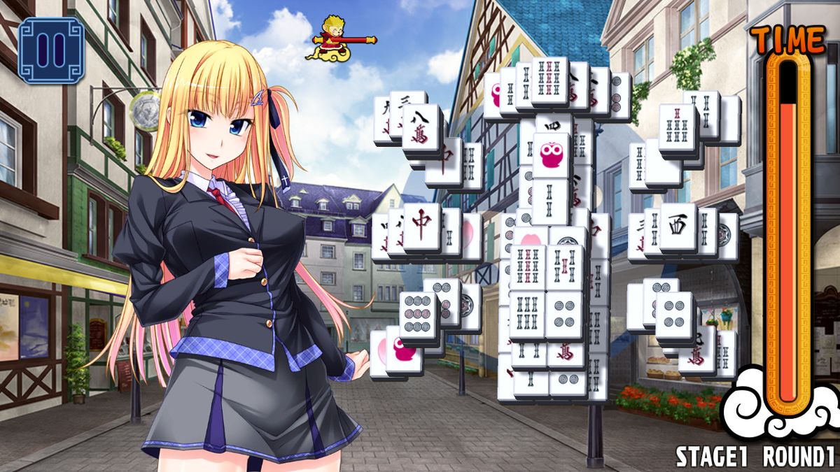 Pretty Girls Mahjong Solitaire: Blue Screenshot (Steam)