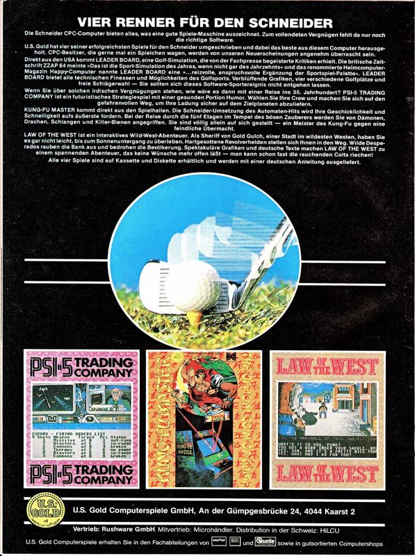 Law of the West Magazine Advertisement (Magazine Advertisements): ASM (Germany), Issue 07 (September/October 1986)