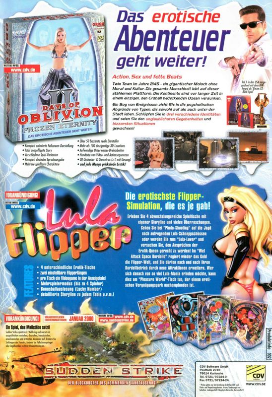 Sudden Strike Magazine Advertisement (Magazine Advertisements): PC Joker (Germany), Issue 12/1999