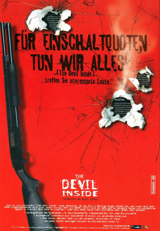 The Devil Inside Magazine Advertisement (Magazine Advertisements): PC Joker (Germany), Issue 04/2000