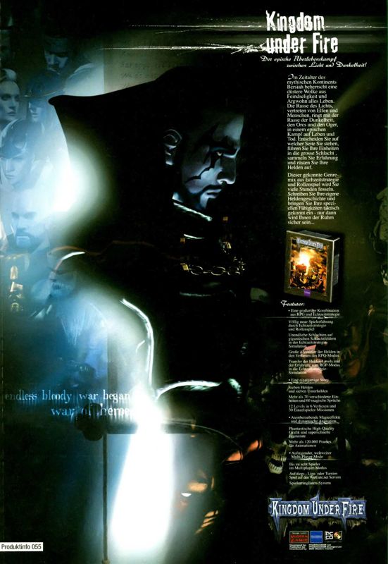 Kingdom Under Fire Magazine Advertisement (Magazine Advertisements): PC Joker (Germany), Issue 12/2000