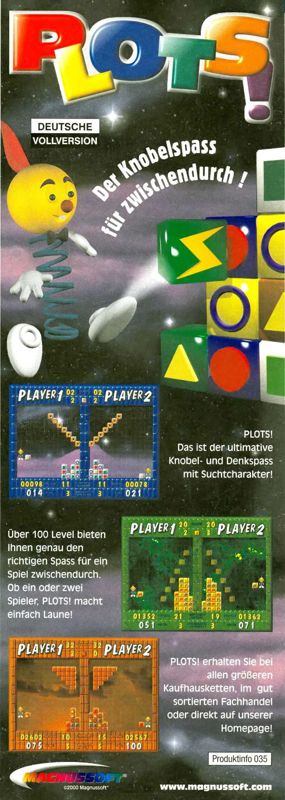 Plots! Magazine Advertisement (Magazine Advertisements): PC Joker (Germany), Issue 12/2000