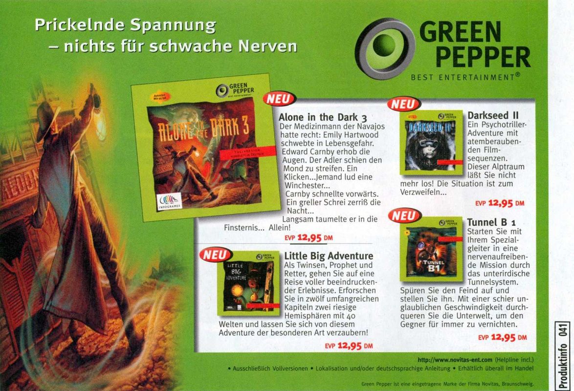 Relentless: Twinsen's Adventure Magazine Advertisement (Magazine Advertisements): PC Joker (Germany), Issue 11/1999