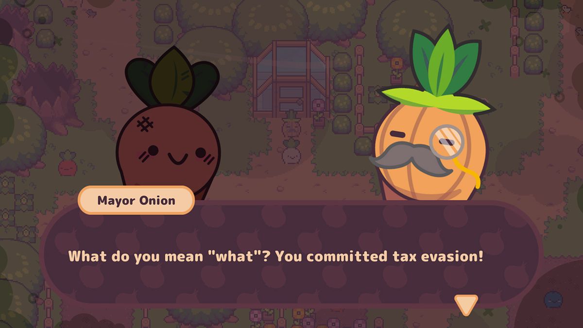 Turnip Boy Commits Tax Evasion Screenshot (Nintendo.com.au)