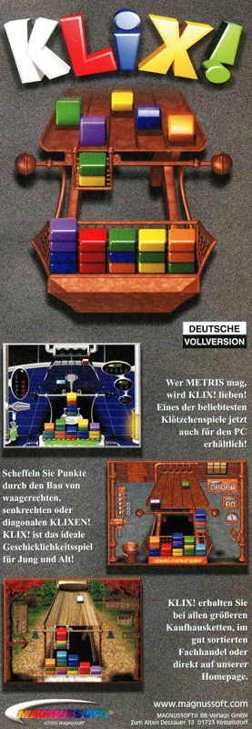 Klix! Magazine Advertisement (Magazine Advertisements): PC Joker (Germany), Issue 01/2001