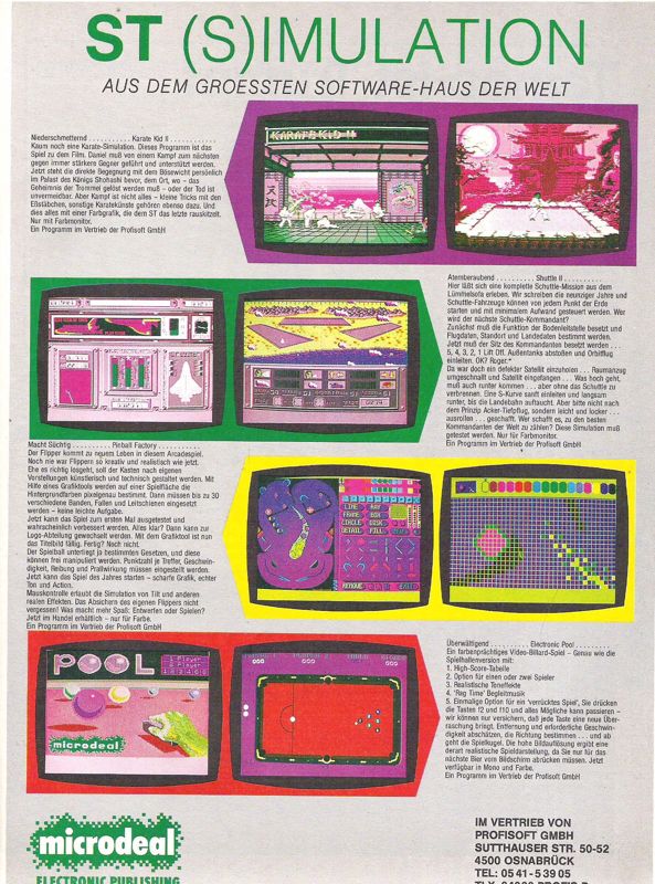 Electronic Pool Magazine Advertisement (Magazine Advertisements): ASM (Germany), Issue 09 (November/December 1986)