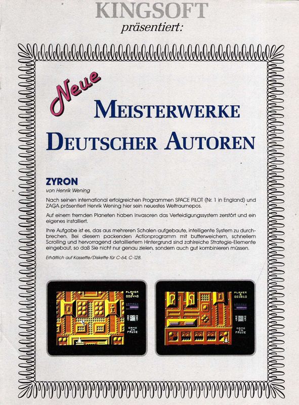 Zyron Magazine Advertisement (Magazine Advertisements): ASM (Germany), Issue 01/1987