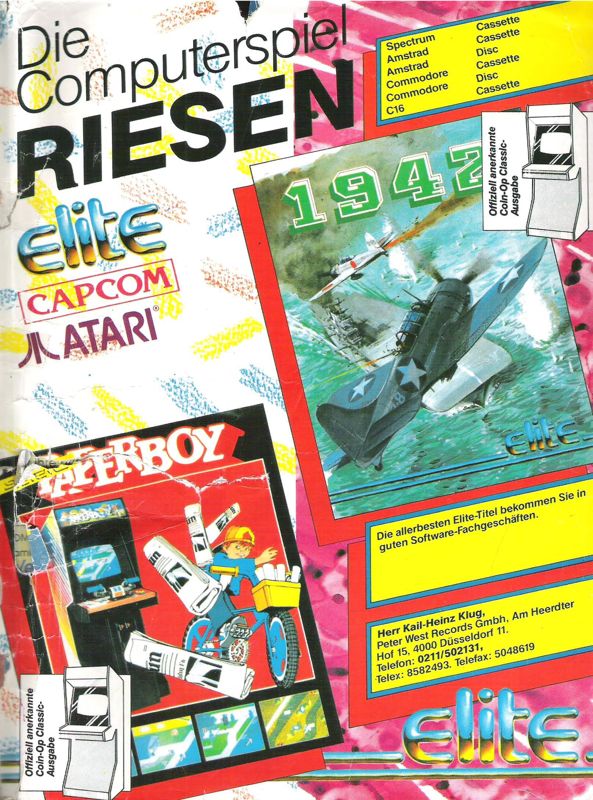 Paperboy Magazine Advertisement (Magazine Advertisements): ASM (Germany), Issue 08 (October/November 1986)