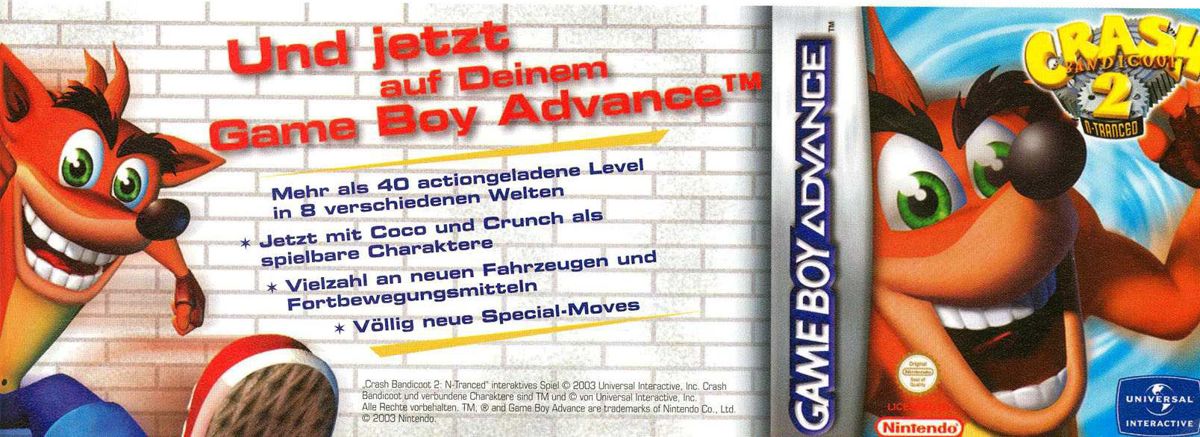 Crash Bandicoot 2: N-Tranced Magazine Advertisement (Magazine Advertisements): big.N (Germany), Issue 05/2003 Part 2