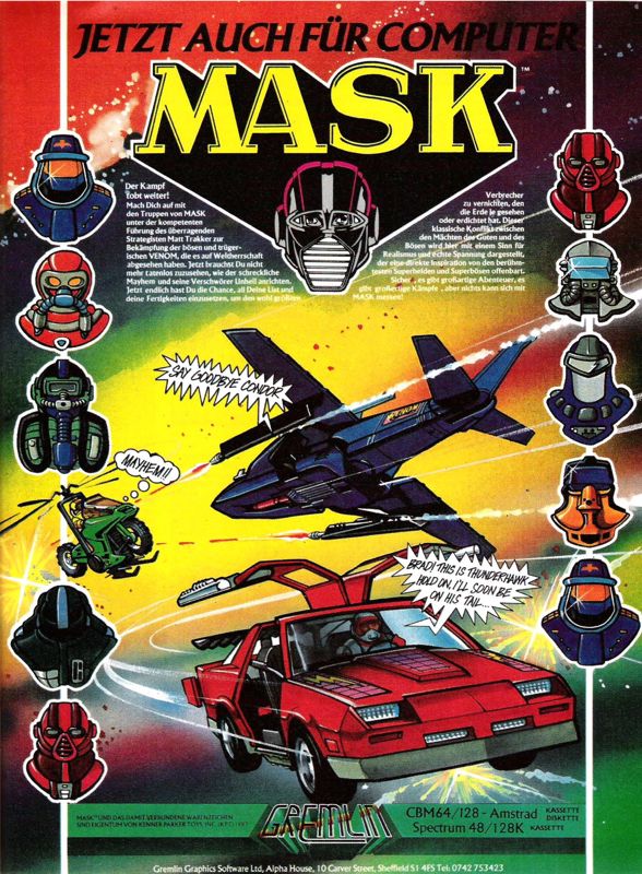 MASK Magazine Advertisement (Magazine Advertisements): ASM (Germany), Issue 09/1987 (August/September)
