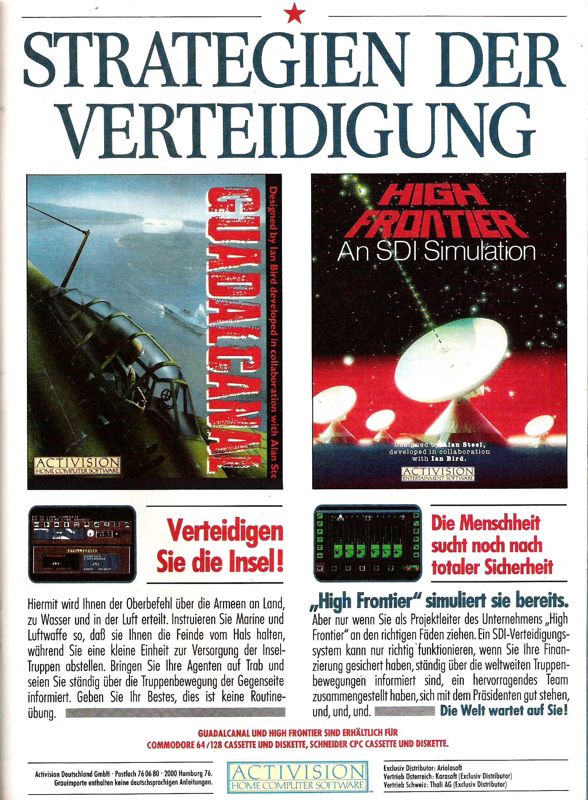 Guadalcanal Magazine Advertisement (Magazine Advertisements): ASM (Germany), Issue 11/1987