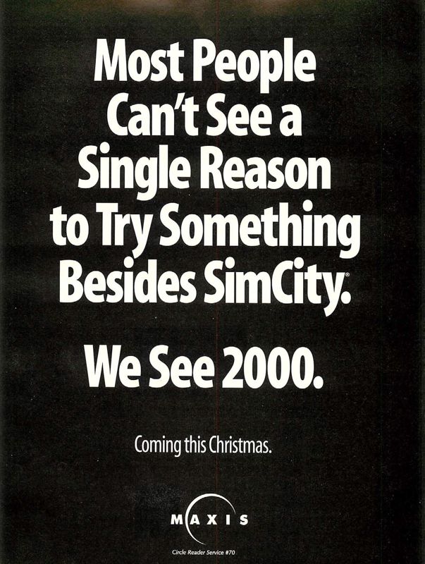 SimCity 2000 Magazine Advertisement (Magazine Advertisements): Computer Gaming World (US), Number 111 (October 1993)