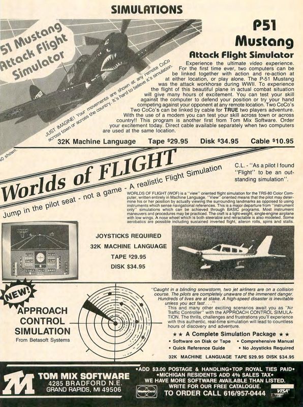 Worlds of Flight Magazine Advertisement (Magazine Advertisements): Rainbow Magazine (United States) Volume 5 Number 1 (August 1985)