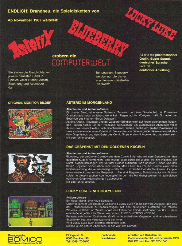Asterix and the Magic Carpet Magazine Advertisement (Magazine Advertisements): ASM (Germany), Issue 12/1987