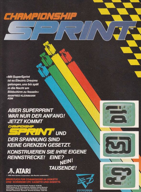 Championship Sprint Magazine Advertisement (Magazine Advertisements): ASM (Germany), Issue 03/1988